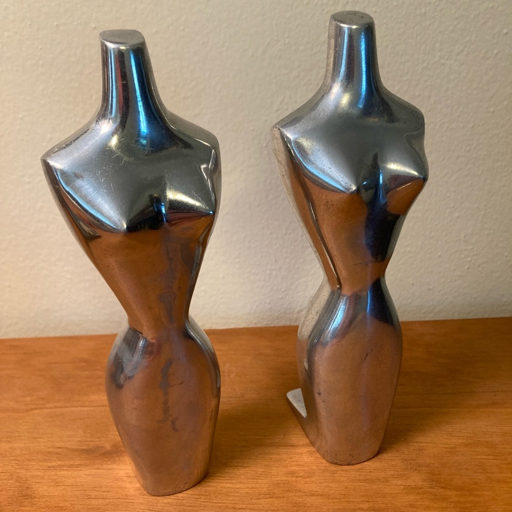 Female form silver Bookends Lunares